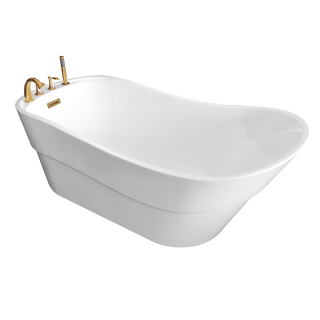 Laisvai stovinti vonia su auksiniu maišytuvu AMO-1036D 170x80x72 cm Laisvai stovinti vonia su auksiniu maišytuvu AMO-1036D 170x80x72 cm