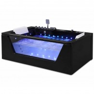 Masažinė vonia AMUE Dream 180x120x67cm, Black Masažinė vonia AMUE Dream 180x120x67cm, Black
