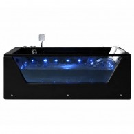 Masažinė vonia AMUE Neo su hidromasažu, LED apšvietimu ir krioklio funkcija, 180 × 120 cm, Black Masažinė vonia AMUE Neo su hidromasažu, LED apšvietimu ir krioklio funkcija, 180 × 120 cm, Black