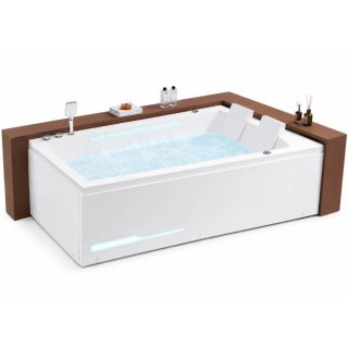 Masažinė vonia AMUE Titan su hidromasažu, oro masažo sistema ir LED apšvietimu, Left 180 × 130 × 63 cm