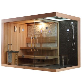 Sauna Pirtis AMUE-1388 6KW Keturvietė 250x180 cm.